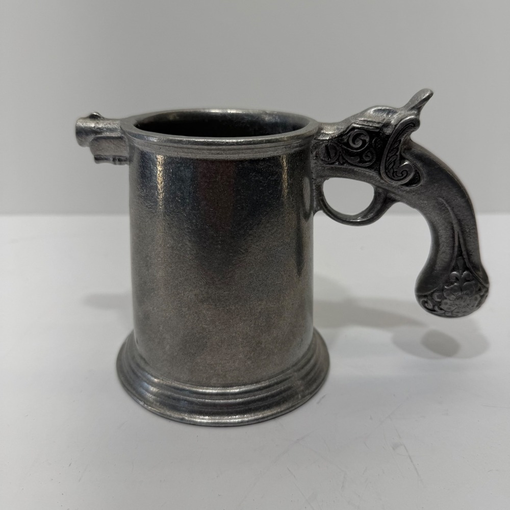 Wilton Armetale Flintlock Pistol Handle Tankard Mug Silver Pewter Spout RWP USA